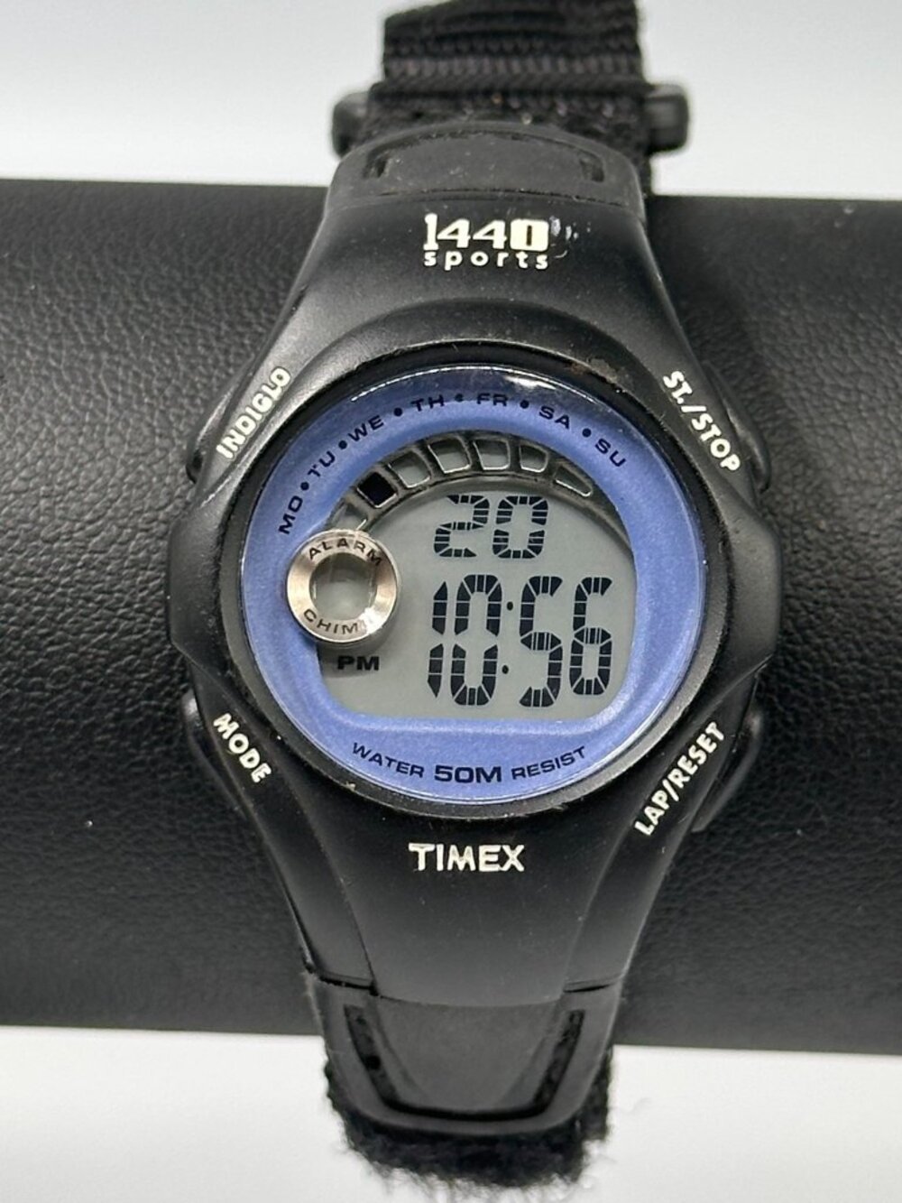 Timex 1440 Sports Digital Watch Women Black Nylon Strap Band New Battery